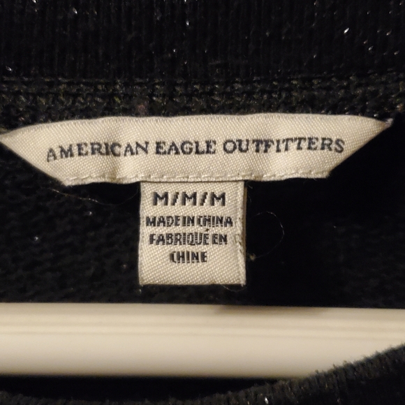 American Eagle Black Glitter Sweatshirt - Picture 3 of 4